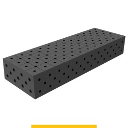 Blocco di collegamento 1200x400x200mm per tavoli saldatura GPPH SteelPlus, spessore 12mm fori 16mm griglia diagonale