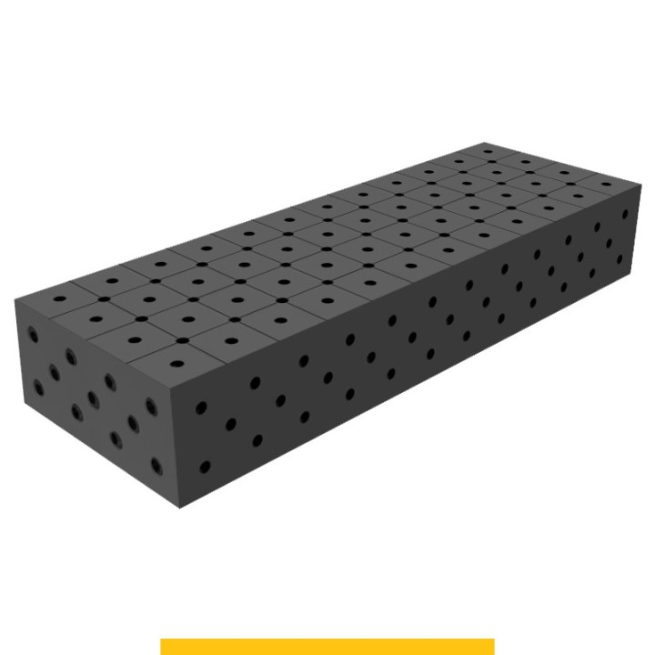 Blocco di collegamento 1200x400x200mm per tavoli saldatura GPPH SteelPlus, spessore 12mm fori 16mm griglia diagonale