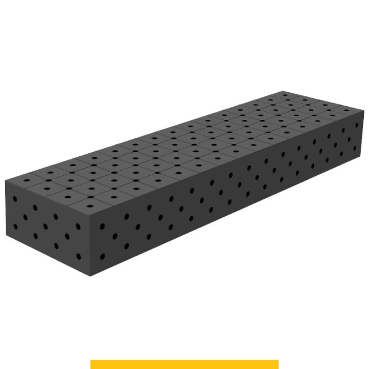 Blocco di collegamento 1500x400x200mm per tavoli saldatura GPPH SteelPlus, spessore 12mm fori 16mm griglia diagonale