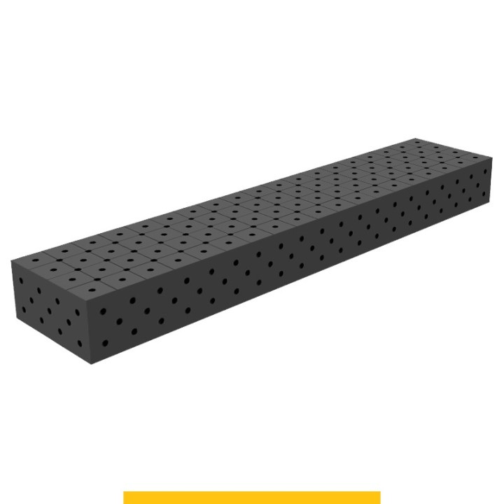 Blocco di collegamento 2000x400x200mm per tavoli saldatura GPPH SteelPlus, spessore 12mm fori 16mm griglia diagonale