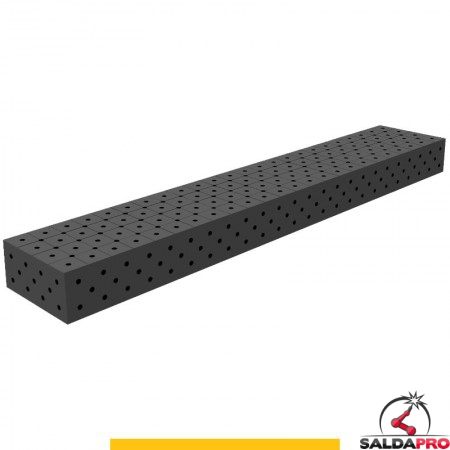 Blocco di collegamento 2400x400x200mm per tavoli saldatura GPPH SteelPlus, spessore 12mm fori 16mm griglia diagonale