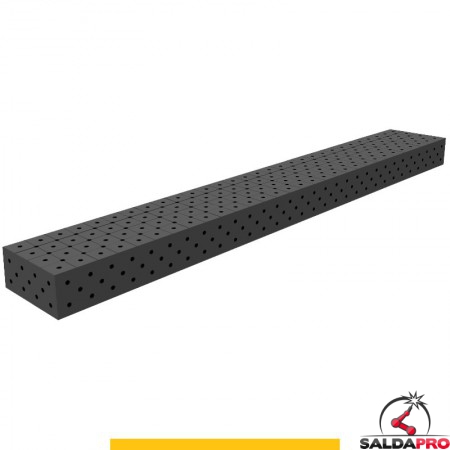 Blocco di collegamento 3000x400x200mm per tavoli saldatura GPPH SteelPlus, spessore 12mm fori 16mm griglia diagonale