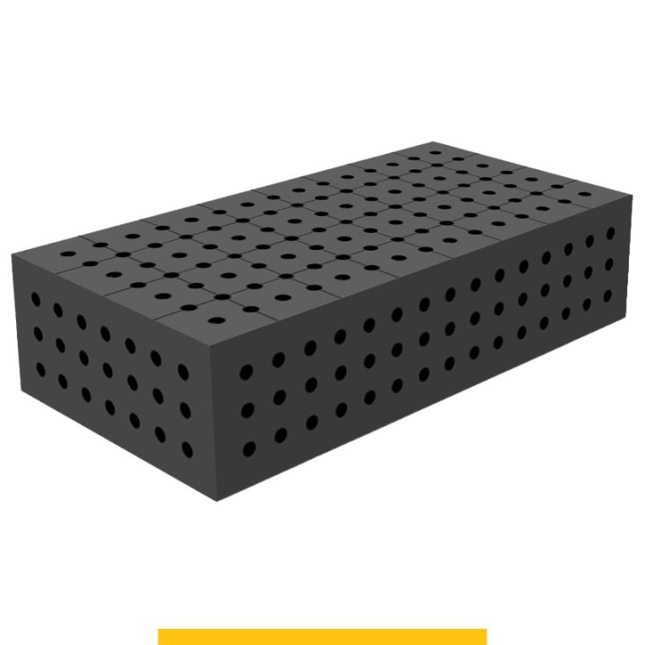 Blocco di collegamento 800x400x200mm per tavoli saldatura GPPH SteelPlus, spessore 12mm fori 16mm griglia 50x50mm