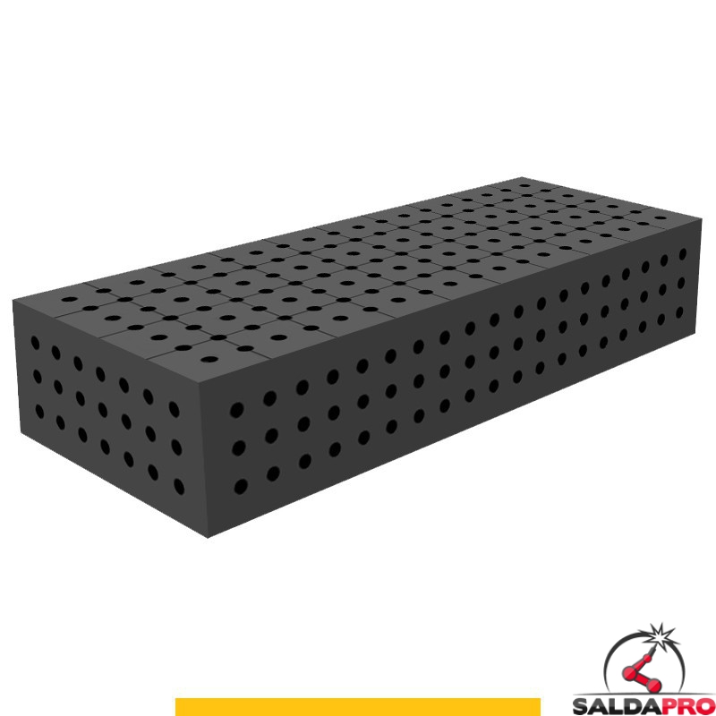 Blocco di collegamento 1000x400x200mm per tavoli saldatura GPPH SteelPlus, spessore 12mm fori 16mm griglia 50x50mm Blocco di collegamento 1000x400x200mm per tavoli saldatura GPPH SteelPlus, spessore 12mm fori 16mm griglia 50x50mm