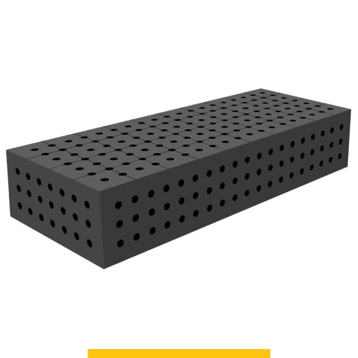Blocco di collegamento 1000x400x200mm per tavoli saldatura GPPH SteelPlus, spessore 12mm fori 16mm griglia 50x50mm