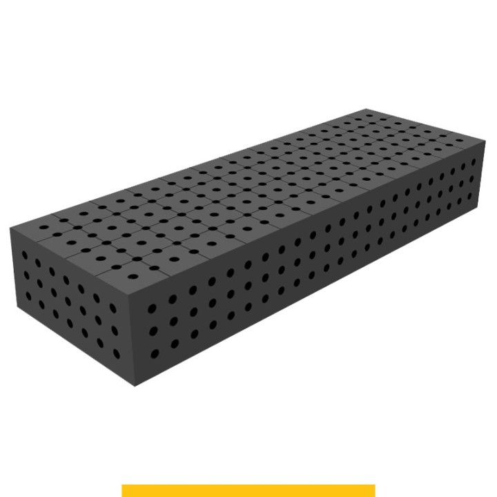 Blocco di collegamento 1200x400x200mm per tavoli saldatura GPPH SteelPlus, spessore 12mm fori 16mm griglia 50x50mm