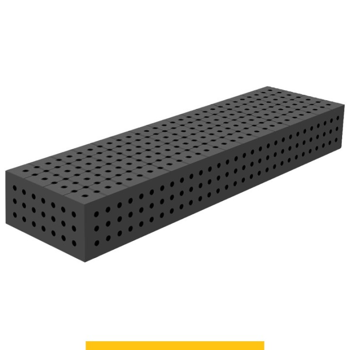 Blocco di collegamento 1500x400x200mm per tavoli saldatura GPPH SteelPlus, spessore 12mm fori 16mm griglia 50x50mm