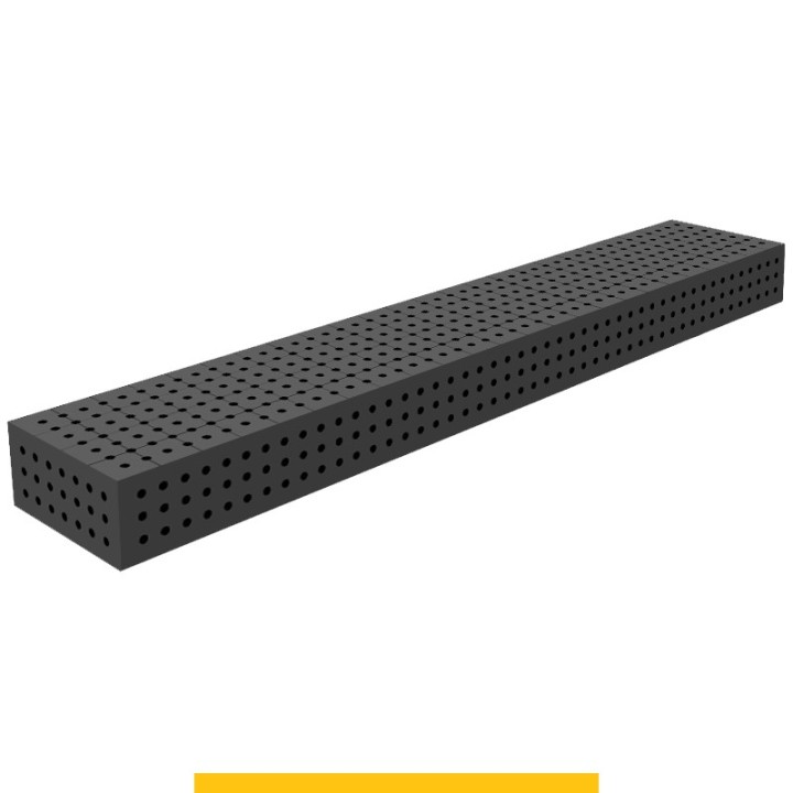 Blocco di collegamento 2400x400x200mm per tavoli saldatura GPPH SteelPlus, spessore 12mm fori 16mm griglia 50x50mm