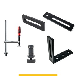 Set 24 accessori di serraggio per tavoli saldatura SteelPlus GPPH, fori 16mm