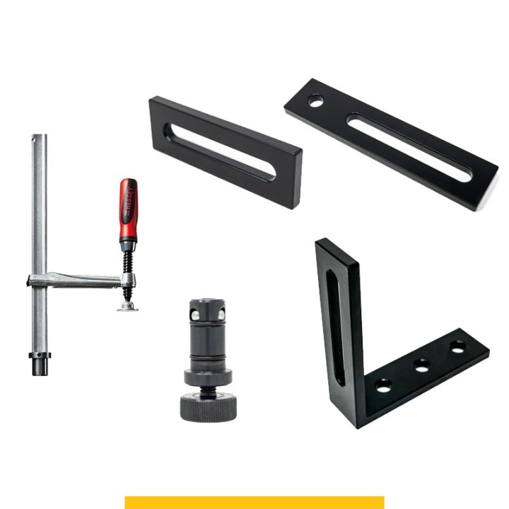 Set 24 accessori di serraggio per tavoli saldatura SteelPlus GPPH, fori 16mm