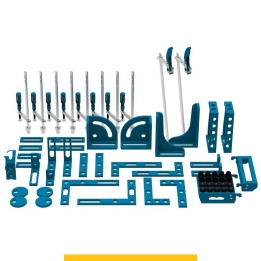 Set di accessori di serraggio 64 pezzi per tavoli saldatura SteelPlus GPPH, fori 16mm