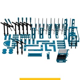 Set di accessori di serraggio 84 pezzi per tavoli saldatura SteelPlus GPPH, fori 16mm