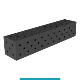 Blocco di collegamento 1000x200x200mm per tavoli saldatura GPPH SteelEco, spessore 8mm fori 16mm griglia diagonale