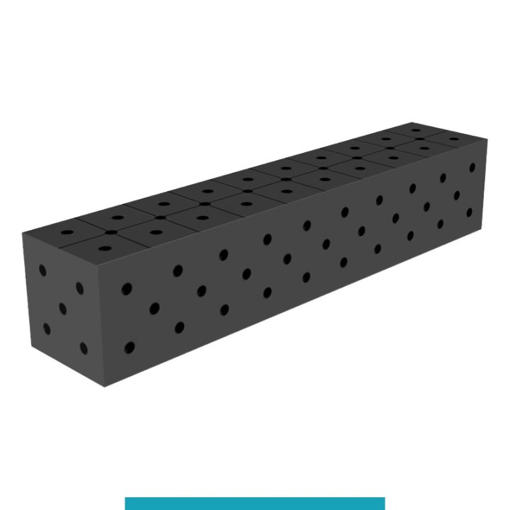 Blocco di collegamento 1000x200x200mm per tavoli saldatura GPPH SteelEco, spessore 8mm fori 16mm griglia diagonale
