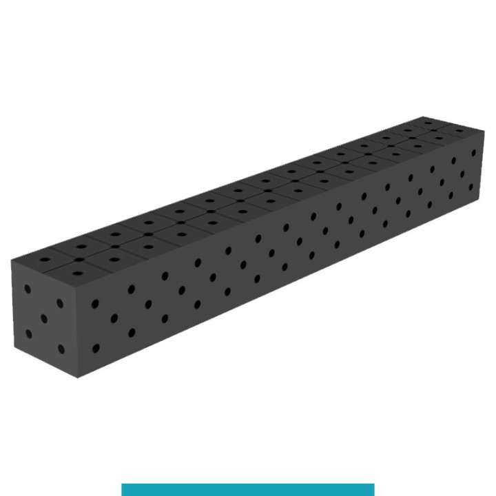 Blocco di collegamento 1500x200x200mm per tavoli saldatura GPPH SteelEco, spessore 8mm fori 16mm griglia diagonale