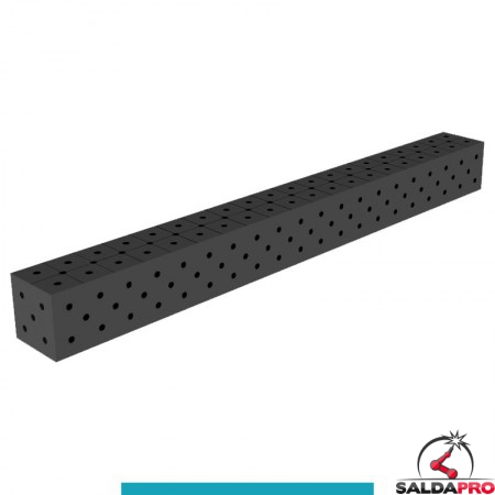 Blocco di collegamento 2000x200x200mm per tavoli saldatura GPPH SteelEco, spessore 8mm fori 16mm griglia diagonale