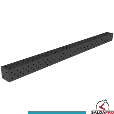 Blocco di collegamento 3000x200x200mm per tavoli saldatura GPPH SteelEco, spessore 8mm fori 16mm griglia diagonale