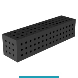 Blocco di collegamento 800x200x200mm per tavoli saldatura GPPH SteelEco, spessore 8mm fori 16mm griglia 50x50mm