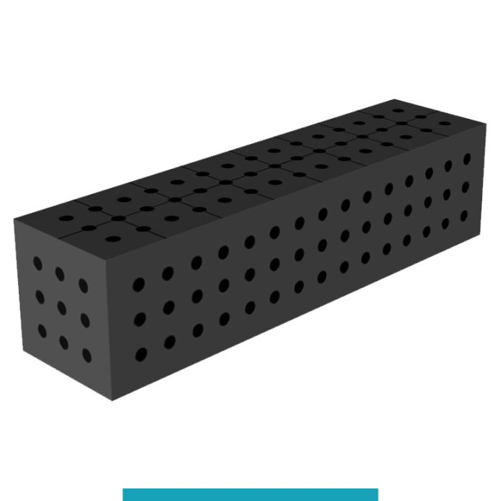 Blocco di collegamento 800x200x200mm per tavoli saldatura GPPH SteelEco, spessore 8mm fori 16mm griglia 50x50mm