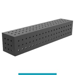 Blocco di collegamento 1000x200x200mm per tavoli saldatura GPPH SteelEco, spessore 8mm fori 16mm griglia 50x50mm