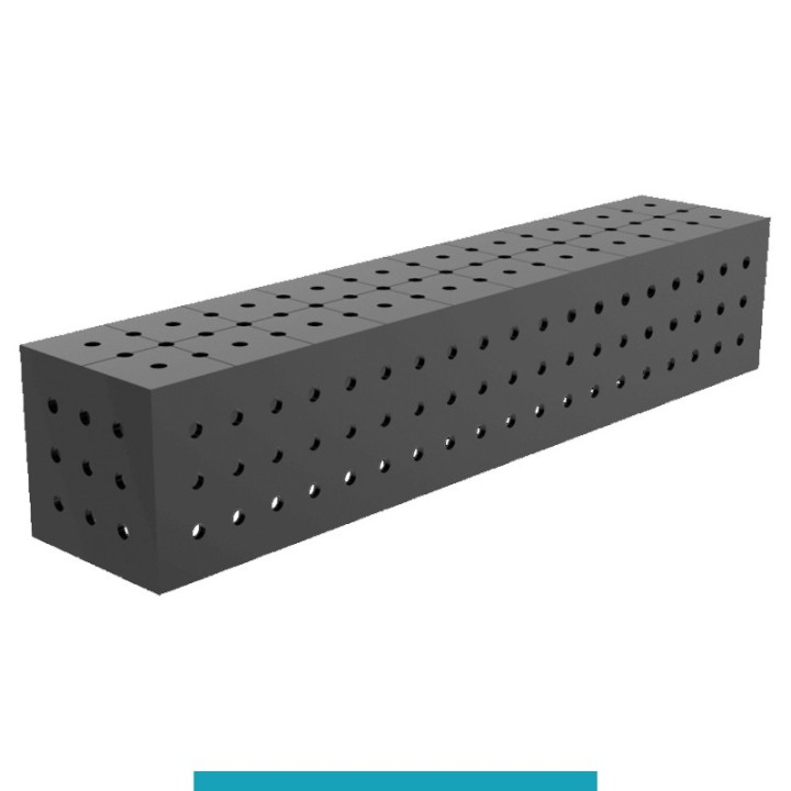 Blocco di collegamento 1000x200x200mm per tavoli saldatura GPPH SteelEco, spessore 8mm fori 16mm griglia 50x50mm