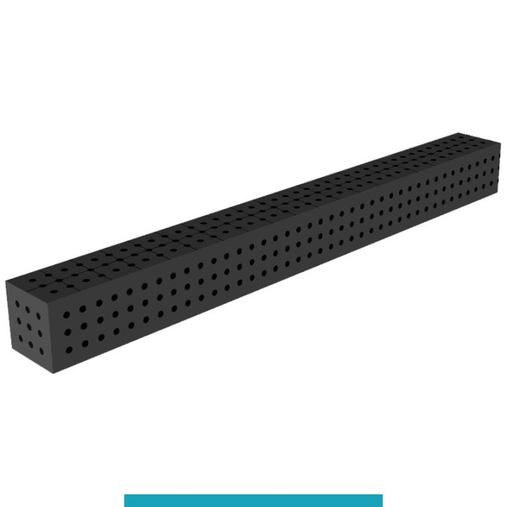 Blocco di collegamento 2000x200x200mm per tavoli saldatura GPPH SteelEco, spessore 8mm fori 16mm griglia 50x50mm