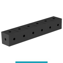 Blocco di collegamento 600x100x100mm per tavoli saldatura GPPH SteelEco, spessore 8mm fori 16mm griglia 100x100mm