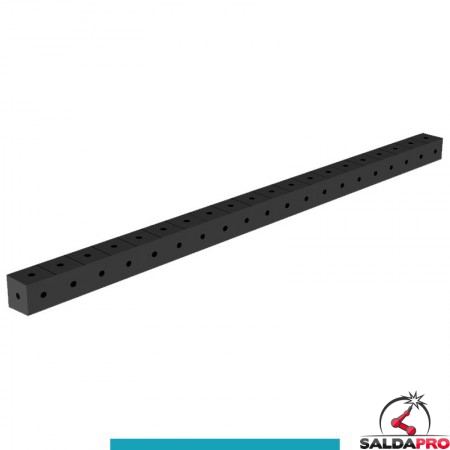 Blocco di collegamento 2000x100x100mm per tavoli saldatura GPPH SteelEco, spessore 8mm fori 16mm griglia 100x100mm
