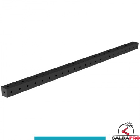 Blocco di collegamento 2400x100x100mm per tavoli saldatura GPPH SteelEco, spessore 8mm fori 16mm griglia 100x100mm