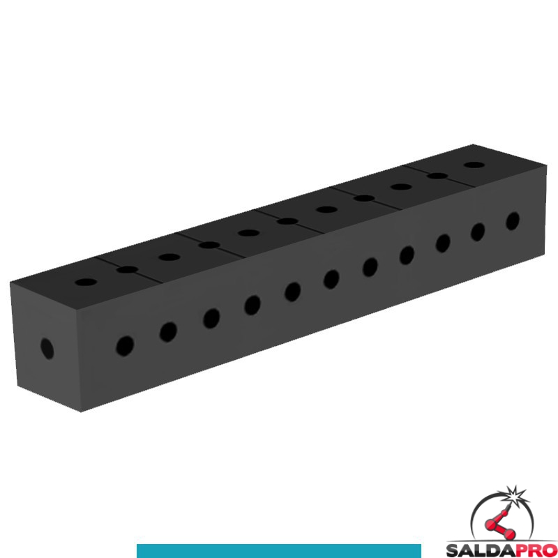 Blocco di collegamento 600x100x100mm per tavoli saldatura GPPH SteelEco, spessore 8mm fori 16mm griglia 50x50mm Blocco di collegamento 600x100x100mm per tavoli saldatura GPPH SteelEco, spessore 8mm fori 16mm griglia 50x50mm