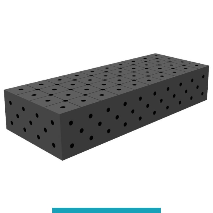 Blocco di collegamento 1000x400x200mm per tavoli saldatura GPPH SteelEco, spessore 8mm fori 16mm griglia diagonale