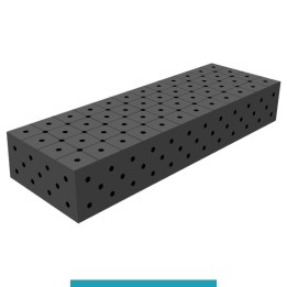 Blocco di collegamento 1200x400x200mm per tavoli saldatura GPPH SteelEco, spessore 8mm fori 16mm griglia diagonale