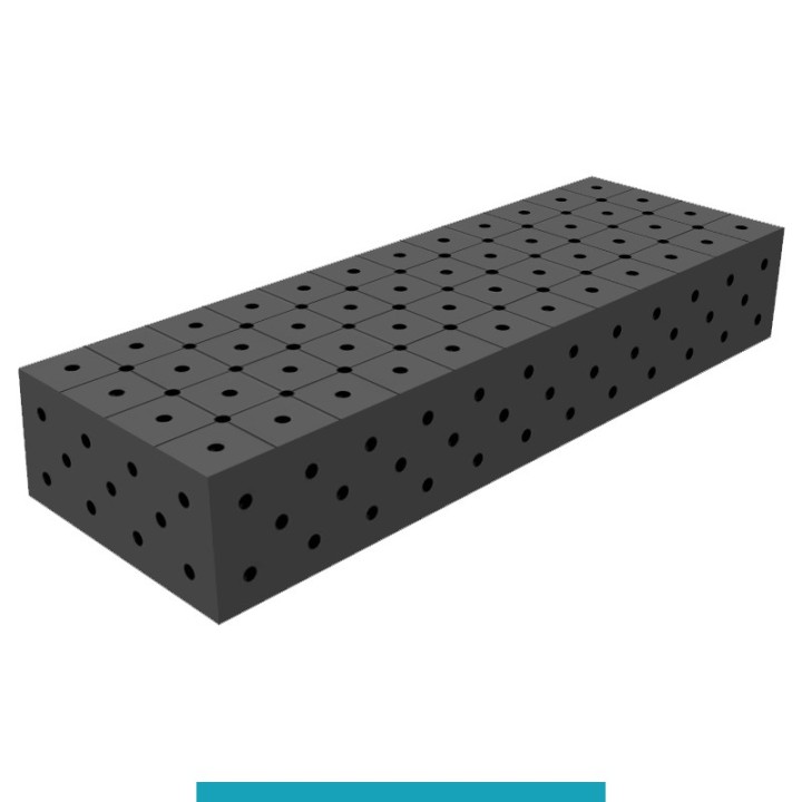 Blocco di collegamento 1200x400x200mm per tavoli saldatura GPPH SteelEco, spessore 8mm fori 16mm griglia diagonale