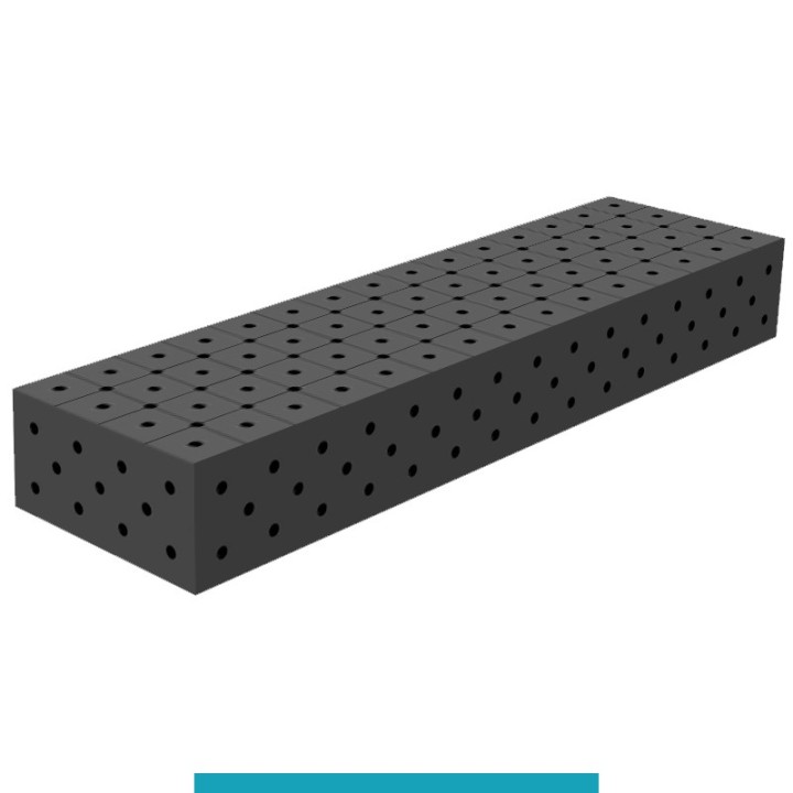 Blocco di collegamento 1500x400x200mm per tavoli saldatura GPPH SteelEco, spessore 8mm fori 16mm griglia diagonale