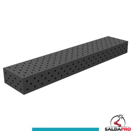 Blocco di collegamento 2000x400x200mm per tavoli saldatura GPPH SteelEco, spessore 8mm fori 16mm griglia diagonale