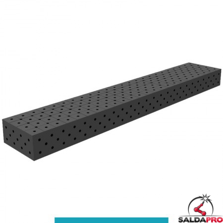 Blocco di collegamento 2400x400x200mm per tavoli saldatura GPPH SteelEco, spessore 8mm fori 16mm griglia diagonale