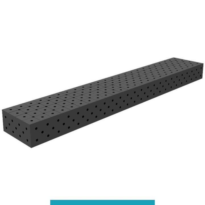 Blocco di collegamento 2400x400x200mm per tavoli saldatura GPPH SteelEco, spessore 8mm fori 16mm griglia diagonale