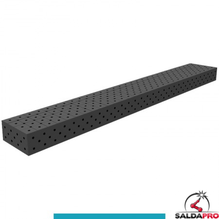 Blocco di collegamento 3000x400x200mm per tavoli saldatura GPPH SteelEco, spessore 8mm fori 16mm griglia diagonale