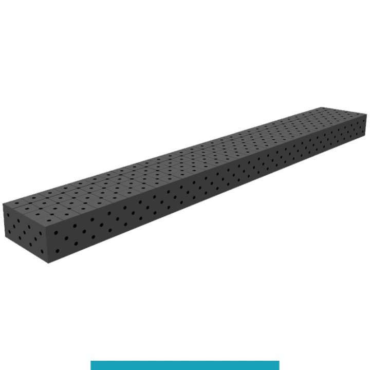 Blocco di collegamento 3000x400x200mm per tavoli saldatura GPPH SteelEco, spessore 8mm fori 16mm griglia diagonale