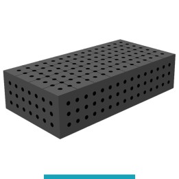 Blocco di collegamento 800x400x200mm per tavoli saldatura GPPH SteelEco, spessore 8mm fori 16mm griglia 50x50mm