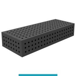 Blocco di collegamento 1000x400x200mm per tavoli saldatura GPPH SteelEco, spessore 8mm fori 16mm griglia 50x50mm