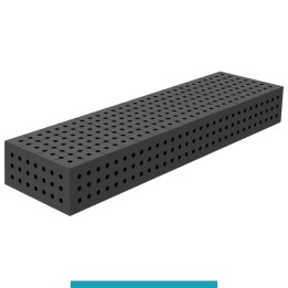 Blocco di collegamento 1500x400x200mm per tavoli saldatura GPPH SteelEco, spessore 8mm fori 16mm griglia 50x50mm