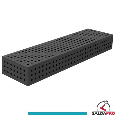 Blocco di collegamento 1500x400x200mm per tavoli saldatura GPPH SteelEco, spessore 8mm fori 16mm griglia 50x50mm