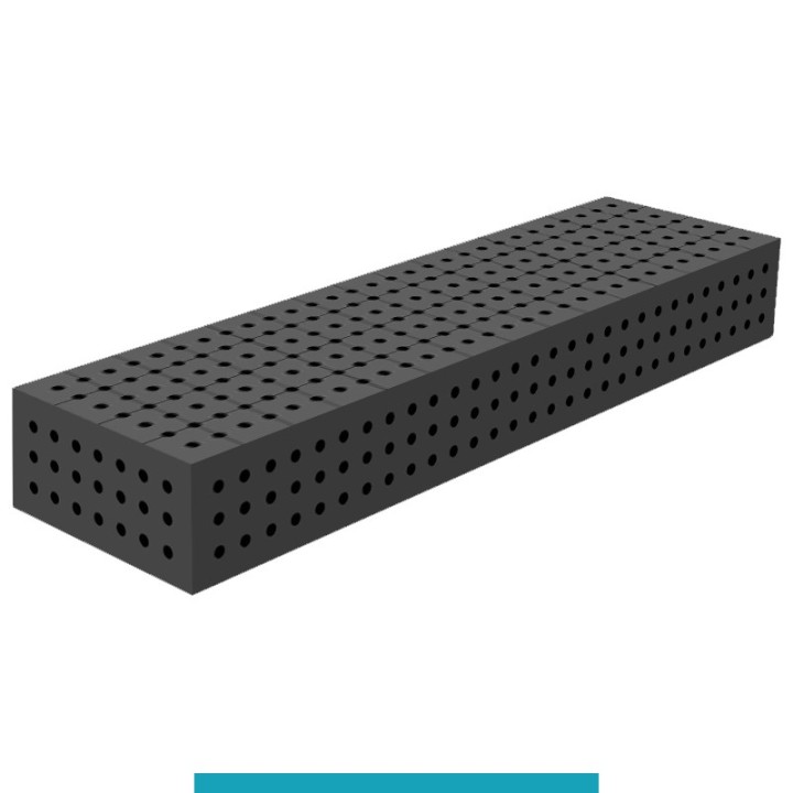 Blocco di collegamento 1500x400x200mm per tavoli saldatura GPPH SteelEco, spessore 8mm fori 16mm griglia 50x50mm