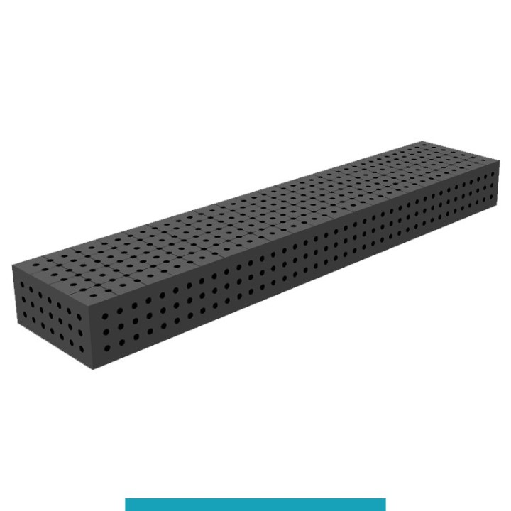 Blocco di collegamento 2000x400x200mm per tavoli saldatura GPPH SteelEco, spessore 8mm fori 16mm griglia 50x50mm