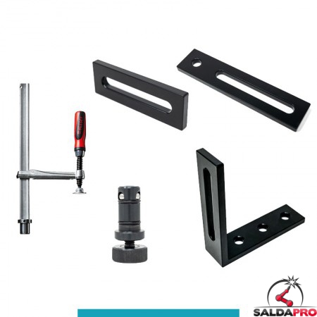 Set 24 accessori di serraggio per tavoli saldatura SteelEco GPPH, fori 16mm