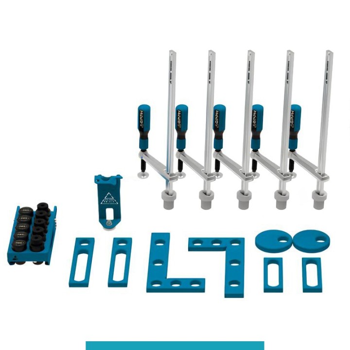 Set 25 accessori di serraggio per tavoli saldatura SteelEco GPPH, fori 16mm
