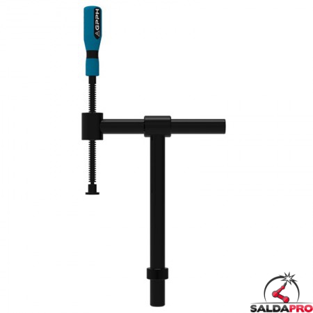 Morsetto a vite angolo 180° GPPH 330x245mm per bloccaggio tubi orizzontali, fori 28mm