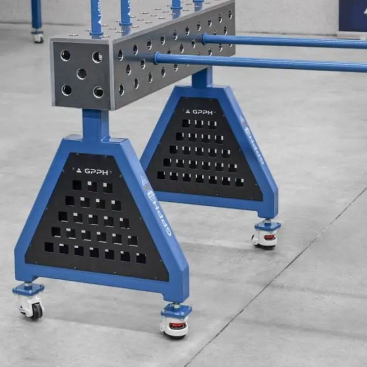 Gamba singola con ruote GPPH Trestle per blocchi di collegamento tavoli saldatura