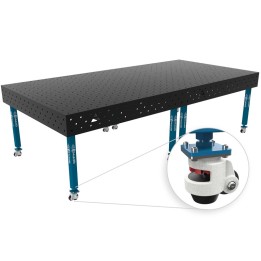 Banco per saldatura con ruote SteelEco GPPH 3x1,48mt spessore 8mm, fori 16mm